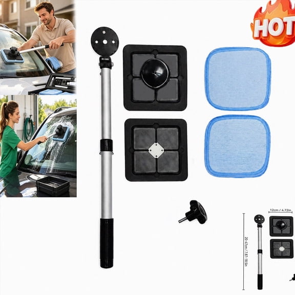 Dual Magnetic Car Windshield Cleaner Auto Glass Cleaning Kit, Double Sided, Streak-Free, Car Windshields & Glass Cleaning Kit