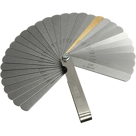 Dual Marked Metric And Imperial Feeler Gauge, Foldable Easy Carry Universal Tool With Polished Hardened Blades For Automotive And Industrial Applications (32 Blade Set)