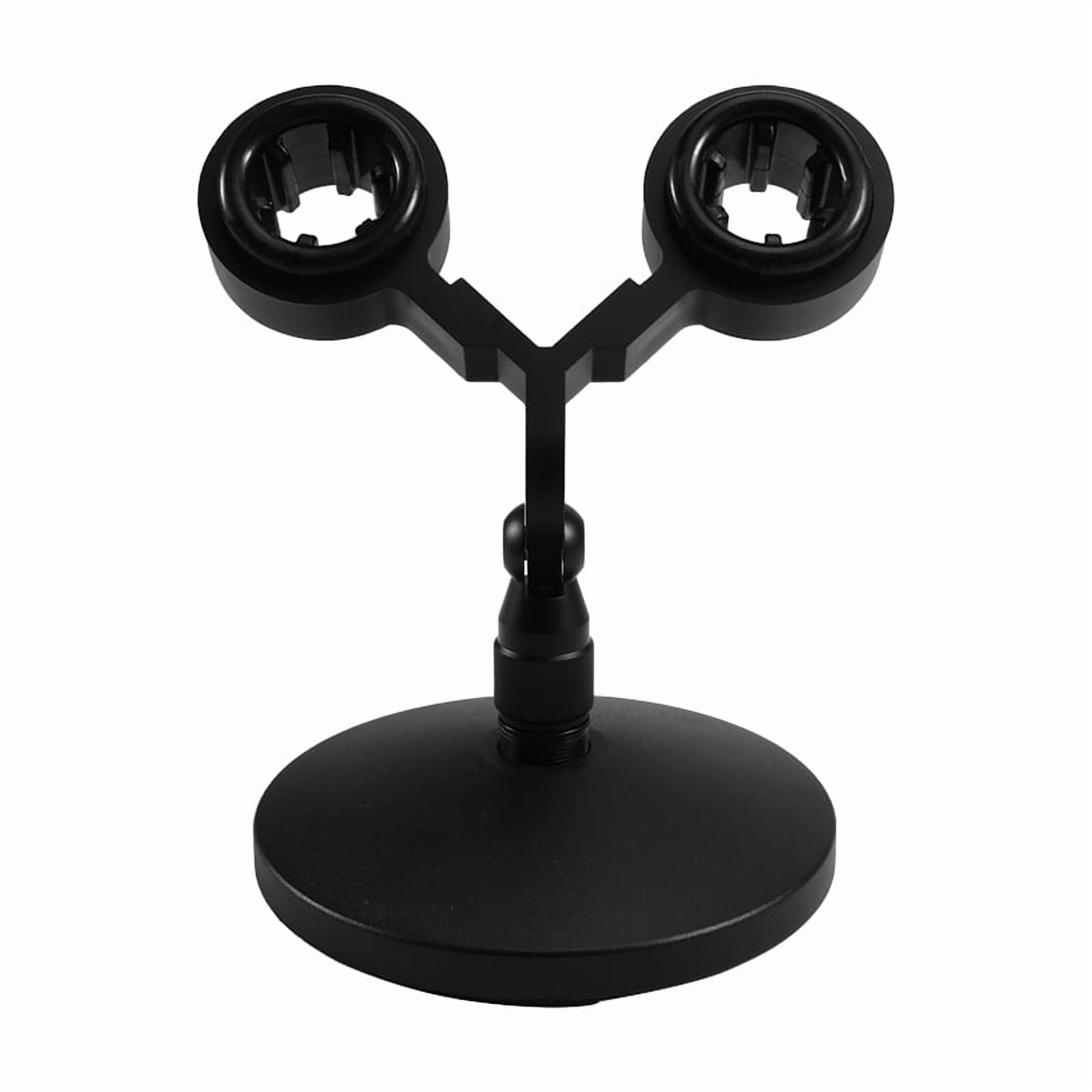 Dual Microphone Installation Kit Universal Stand Microphone Twin Support Microphone Shock Mount,1 x Dual Microphone Stand,Black