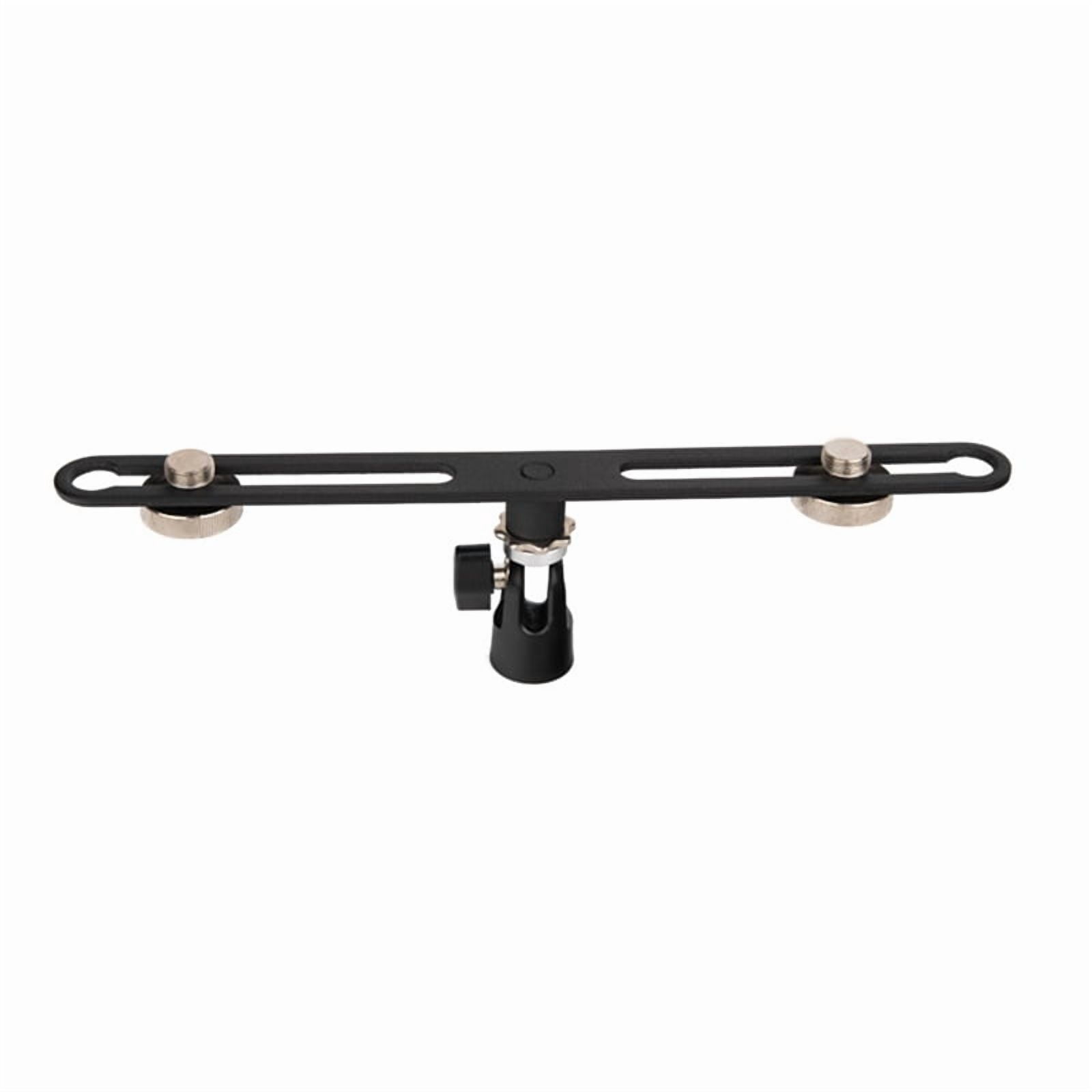 Dual Microphone Stand Extension Bracket for Studio Recording Adjustable Mic Mounts for Enhanced Sound Quality,1 x Dual Microphone Stand Extension Bracket,Black
