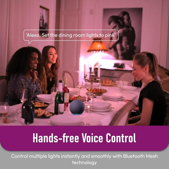 Dual Mode Smart Light Bulbs with Remote & App Control, Color Changing Light Bulbs, RGBW LED Bulbs 2700K-6500K Dimmable, 60W, Local Group Control (4P+ 1 Remote, No Support Alexa & Google)