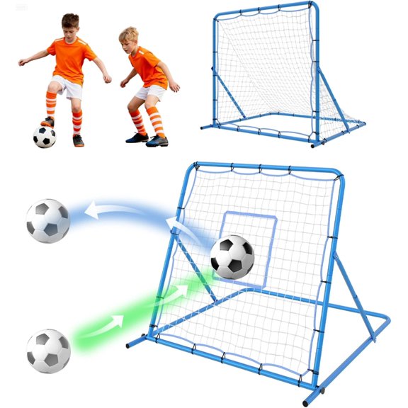 Dual-Mode Soccer Goal and Rebounder Net, Durable Frame for and Passing Practice, Adjustable Angle for Skill Training, Ideal Soccer Training Equipment for Kids Teens and Adults