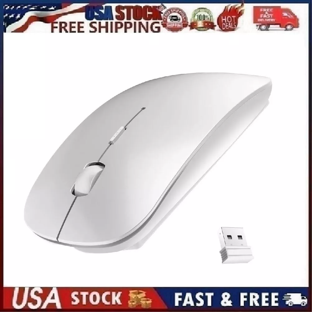 Dual Mode Wireless Bluetooth Mouse Rechargeable Led Silent Slim Laptop Mouse Sil