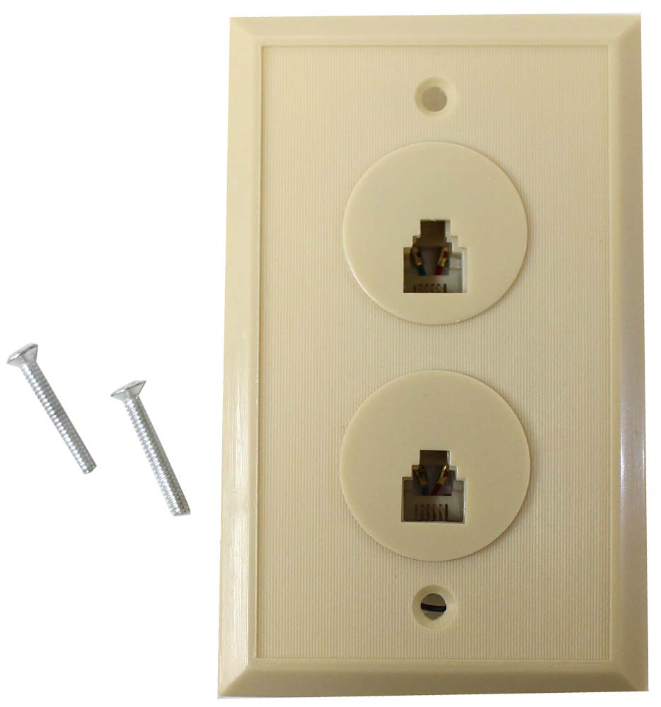 Dual Modular Telephone Wall Jack Assembly - image 1 of 2