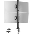 thumbnail image 1 of Dual Monitor Arm Stand, Stacked Mount for 17-34 in Screens, 33 lb per Arm, Vesa 75/100, Black/White, 1 of 9