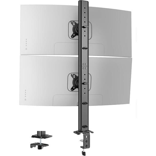 Dual Monitor Arm Stand, Stacked Mount for 17-34 in Screens, 33 lb per ...