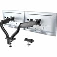 thumbnail image 1 of Dual Monitor Arm Mount – Adjustable Height, Tilt, and Swivel Desk Mount for 17–27” Monitors, C-Clamp and Grommet Installation, 1 of 10