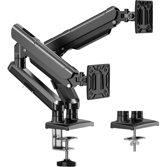 Dual Monitor Arm for 17-32 Inch Computer Screens, 22 lbs per Arm, Full Motion Monitor Desk Mounts for 2 Monitors, Gas Spring Desk Mount