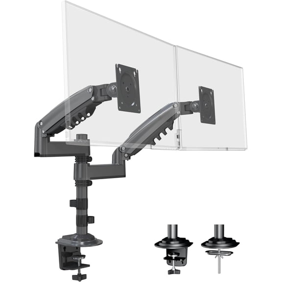 Dual Monitor Desk Mount Stand Full Motion Swivel Computer Monitor Arm Fits 2 Screens up to 27'' with Load Capacity 4.4~19.8lbs