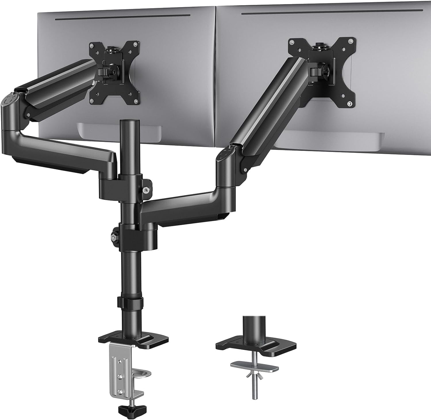 Dual Monitor Mount up to 32 inches Screens, Taller Stand Hold 19.8lbs, Arm Desk Easy Adjustable with Tilt, Swivel, Rotation, VESA 75/100mm