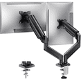 thumbnail image 1 of Dual Monitor Mount Stand for 13-32 inch Screens, 360° Heavy Duty Adjustable Arm Desk Mount with Tilt, Swivel, Rotation, Holds Up to 22lbs per Monitor Arm, 1 of 8