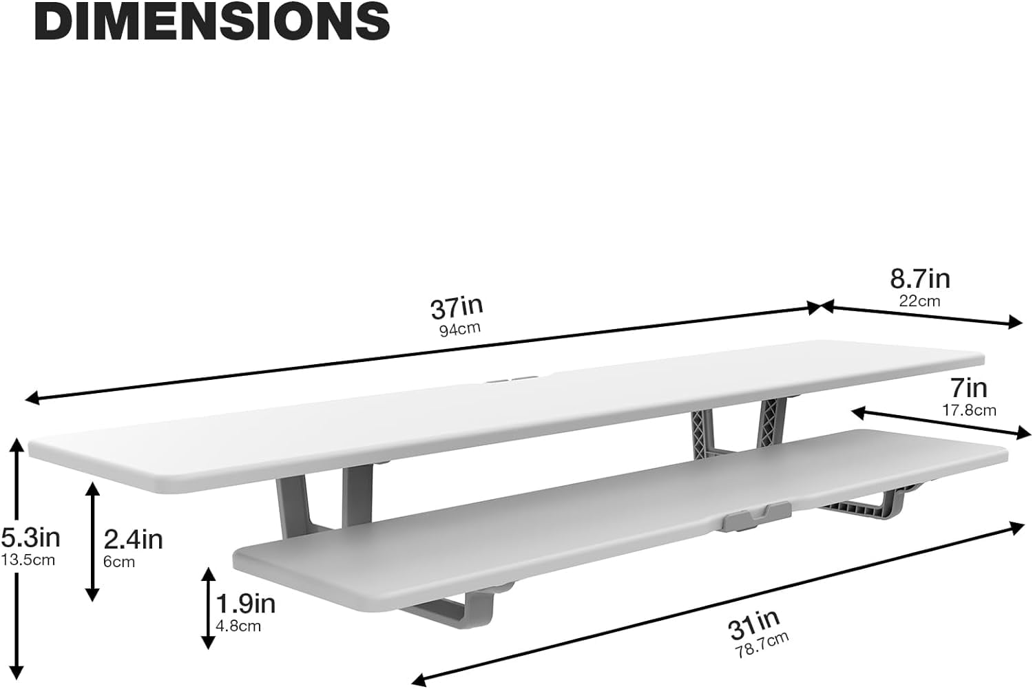 Dual Monitor Stand, 2-Tier Wood Monitor Riser with Storage Organizer and  Management for Home Office Desk, White