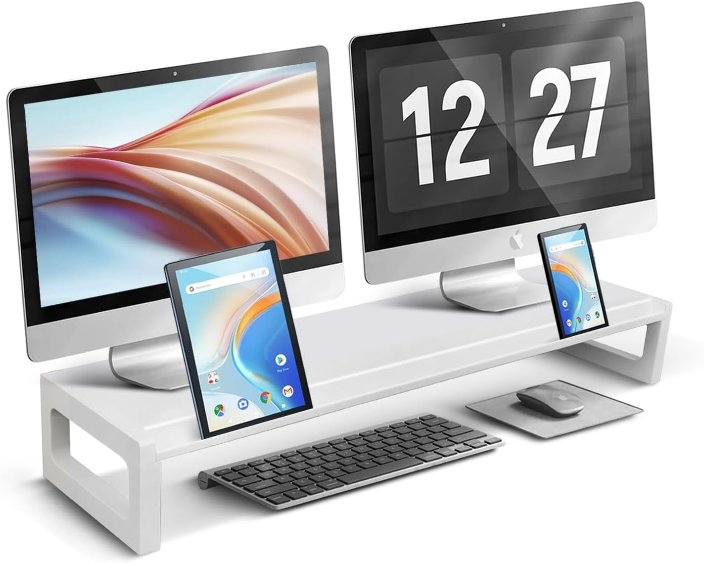 Dual Monitor Stand Riser – 28-Inch Computer Monitor Stand with ...