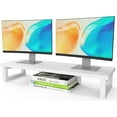 Dual Monitor Stand Riser, Wood and Steel Monitor Stand Riser, Computer