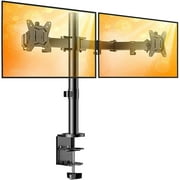 Dual Monitor Stand for 13 to 32 Inch Screens, Desk Mount with C-Clamp, Each Arm Holds 17.6 lbs, Double Monitor Mount Full Motion Adjustability for Height, Swivel, Tilt, and Rotation, Max 100x100mm