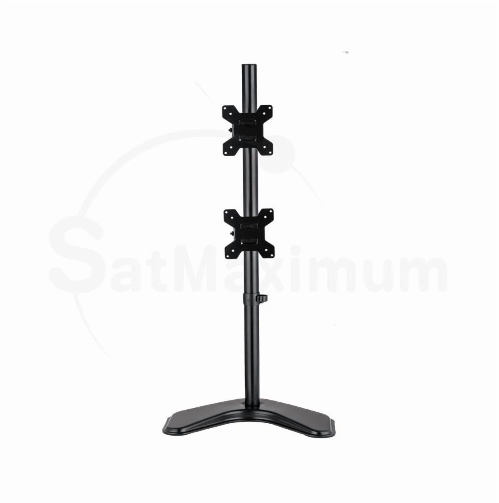 Dual Monitor Vertical Desktop Mount Desk Stand, Fits 13"-27" Screens, Fully Adjustable Height Tilt Swivel Rotation, VESA 75x75 100x100, Heavy Duty Monitor Holder for PC, Laptop, TV, Office & Gaming