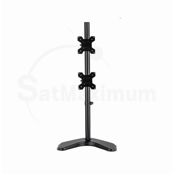 Dual Monitor Vertical Desktop Mount Desk Stand, Fits 13"-27" Screens, Fully Adjustable Height Tilt Swivel Rotation, VESA 75x75 100x100, Heavy Duty Monitor Holder for PC, Laptop, TV, Office & Gaming