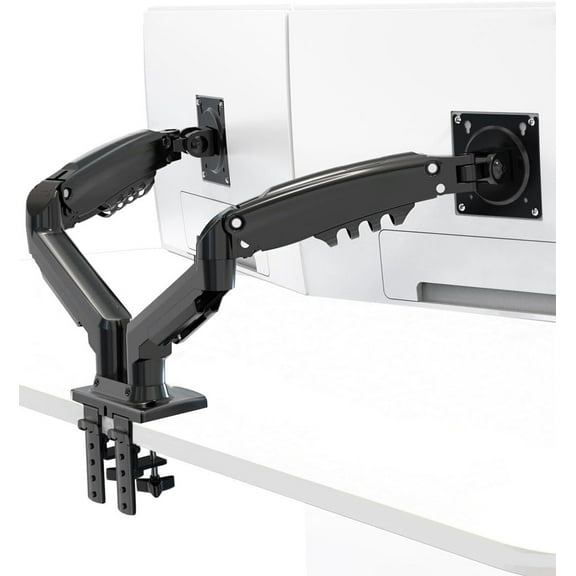 Dual Monitor Wall Mount for 13-32 inch Computer Screens, Gas Spring Monitor Stand Arm for 2 Monitor, Each Arm Holds Max 22 lbs, Full Motion Wall Monitor Mount with VESA 75x75/100x100