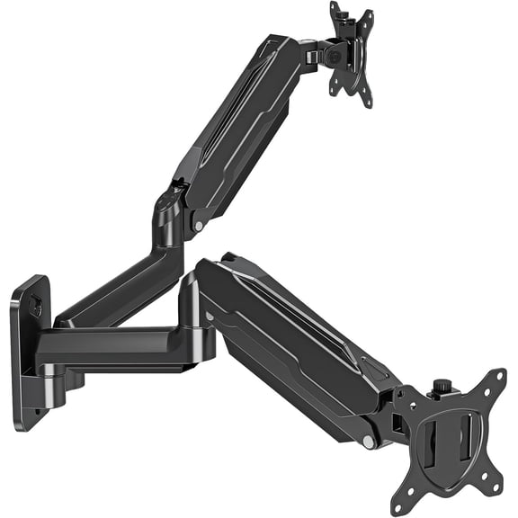Dual Monitor Wall Mount for 13 to 32 Inch Computer Screens, Arm 2 Monitors, Each Holds Up 19.8lbs, Full Motion with VESA 75x75/100x100
