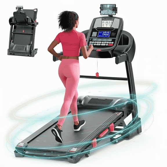 Dual Motor 5.0HP Folding Electric Treadmill for Home, Durable Running Machine with 20% Auto Incline, 400LBS Capacity, Bluetooth & APP Control, Quiet Compact Walking Pad Treadmill