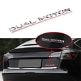 thumbnail image 1 of Dual Motor Badge Emblem Sticker Plaid Decor Compatible for Model 3 Y X S Accessories (Matt Black-Black Line) z, 1 of 5