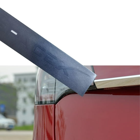 Dual Motor Badge Emblem Sticker Plaid Decor Compatible for Model 3 Y X S Accessories (Matt Black-Red Line) z