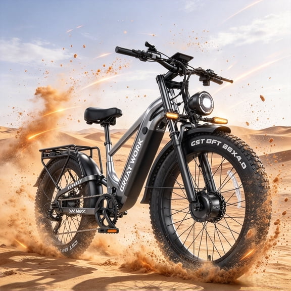 Dual Motor Bike for Adults - Peak 8000W 52V 30AH Battery Up to 45MPH 100 Miles, 26" x 4.0 Fat Tire Step-Over AWD 7-Speed Hydraulic Brakes UL2849