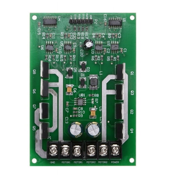Dual Motor Driver Module Board H-Bridge DC MOSFET IRF3205 3-36V 10A Peak30A,1 x dual motor driver module board,Green & Black