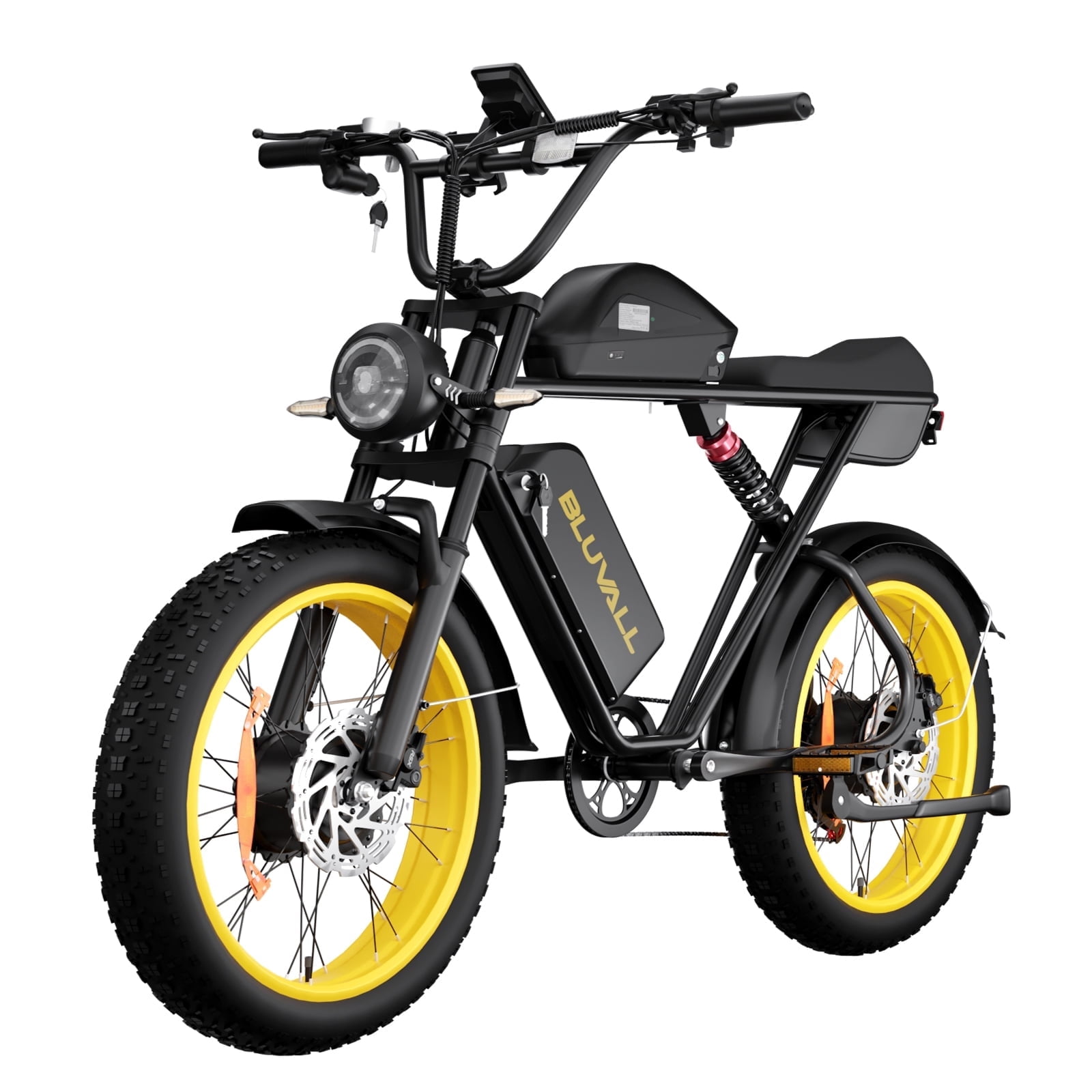 Dual Motor Dual Battery Electric Bike for Adults, 3000W 52V 37MPH 20" Fat Tire Electric Motorcycle Bike, 7 Speed Full Suspension UL2849