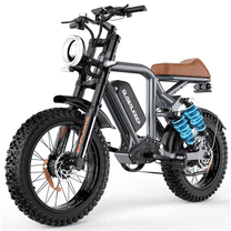 20" Fat Tire Dual Peak 1500W E-Mountain Bicycle, 48V 15.6Ah Battery 32MPH Electric Dirt Bike for Adults, Full Suspension Hydraulic Disc Brakes, 7-Speed, UL2849