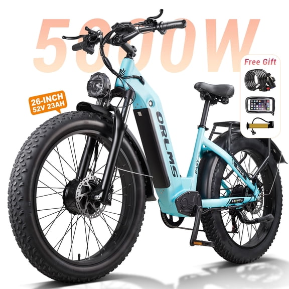 Dual Motor Electric Bike,26" x4" Fat Tire Electric Bike,Up to 5000W Peak, 52V 23Ah Built-in Lithium Battery, Up to 40/46MPH & 105 Miles Range, Off-Road & Urban Riding