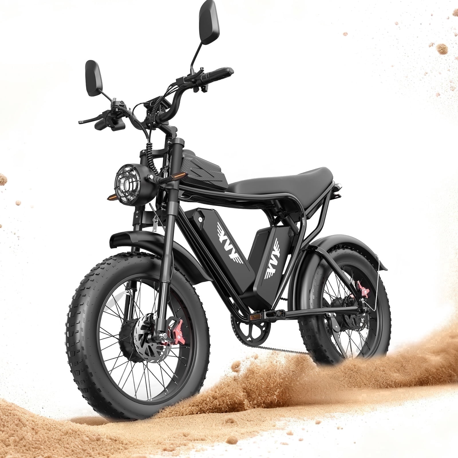 Dual Motor Electric Bike for Adults, Peak 3000W 52V 40AH Dual Battery,Up to 180 Miles Electric Motorcycle, 20" Fat Tire Mountain Bike UL2849