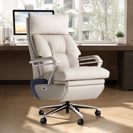OKUP M80 Electric Power Reclining Office Chair with Footrest, Microfiber Leather Dual Motor Office Chair for Big and Tall 420lbs, Black