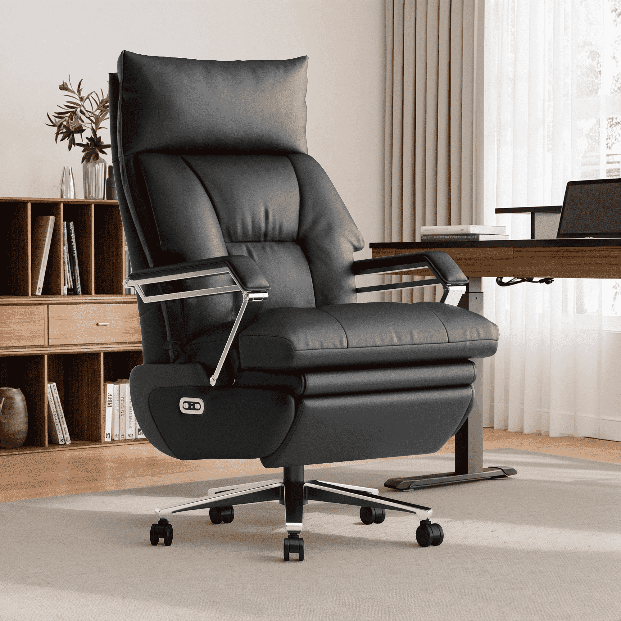 Walmart Deals of Dual Motor Electric Office Chair with Footrest, Wide Seat Ergonomic Comfortable Reclining Office Chair for Big & Tall Adults – 420lbs Support for Home & Work