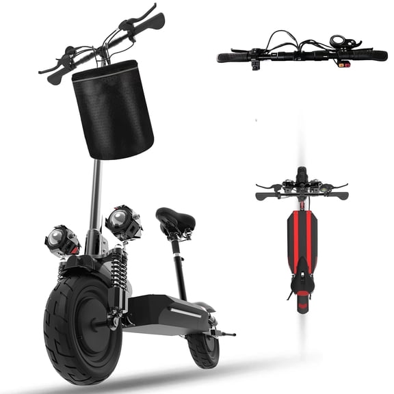 Mebike Dual Motor Electric Scooter Adults with Seat,40Mph Max Speed& 43Miles Range Folding Electric Scooter