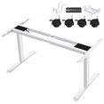 thumbnail image 1 of Legooin Dual Motor Stand Up Desk Frame Height Range 28"-45", with Cable Management, Casters and Hooks, White (Frame Only), 1 of 8