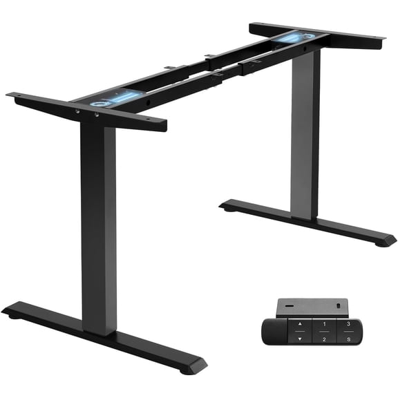 Dual Motor Electric Standing Desk Frame, Height Adjustable Sit Stand Base for Home Office, Fits Table Tops up to 70.8 x 31.5 Inch, 225 lb Capacity (Black, Without Stand)