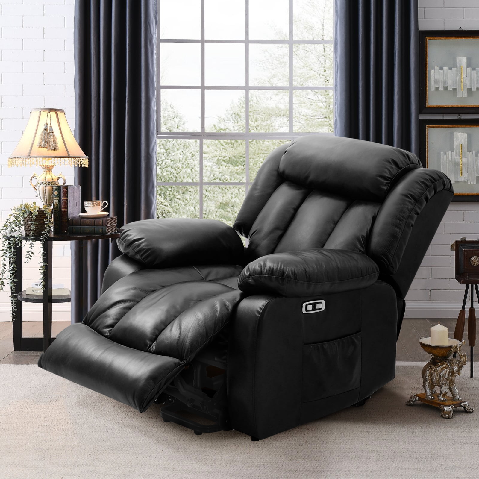 Dual Motor Lift Recliner Chair with Massage and Heat for Elderly