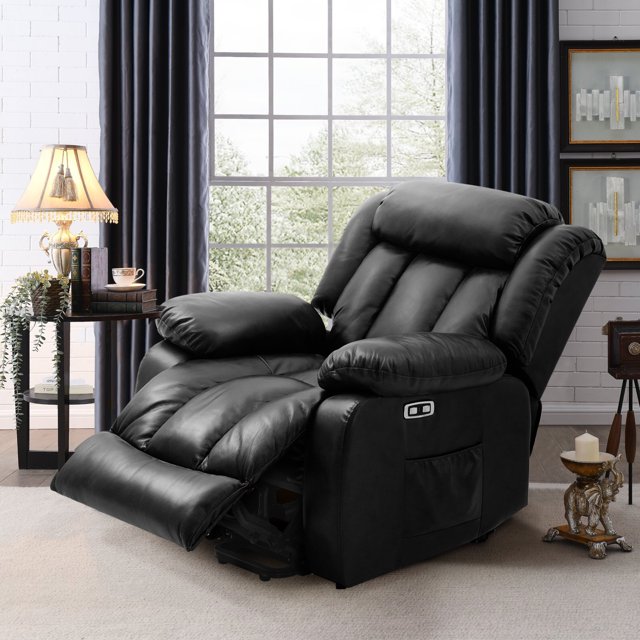Dual Motor Lift Recliner Chair with Massage and Heat for Elderly, Overstuffed Wide Recliners