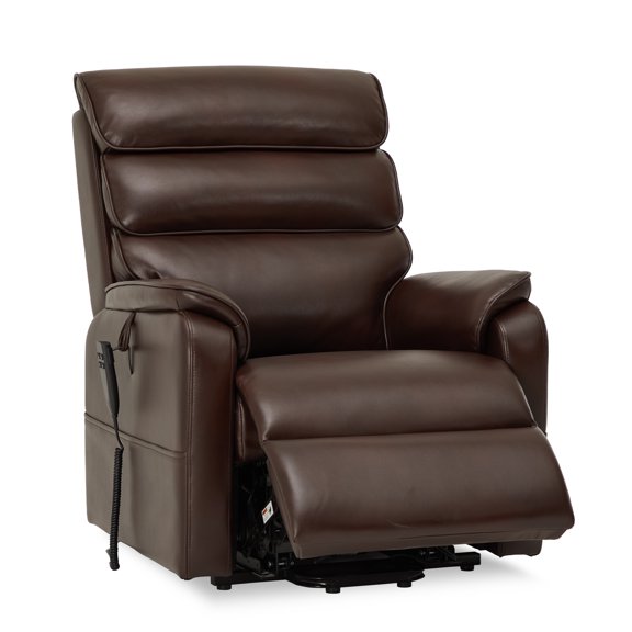 Dual Motor Lift Recliner with Massage Heating (Brown Faux Leather-9188)