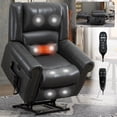 thumbnail image 1 of Dual Motor Power Lift Chair, Lay Flat Recliner Chair, Electric Recliner with Massage and Heat for Elderly, Remote Control, Infinite Position, Standing Assistance, USB Ports, Genuine Leather, Brown, 1 of 9
