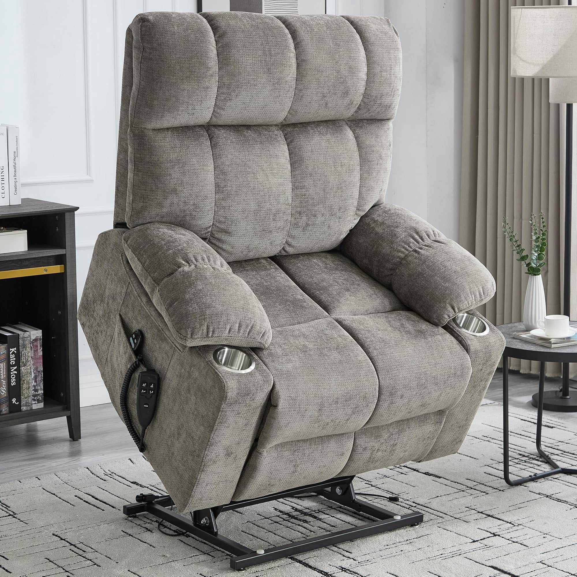 Dual Motor Power Lift Chairs for Elderly, Electric Lay Flat Recliner ...