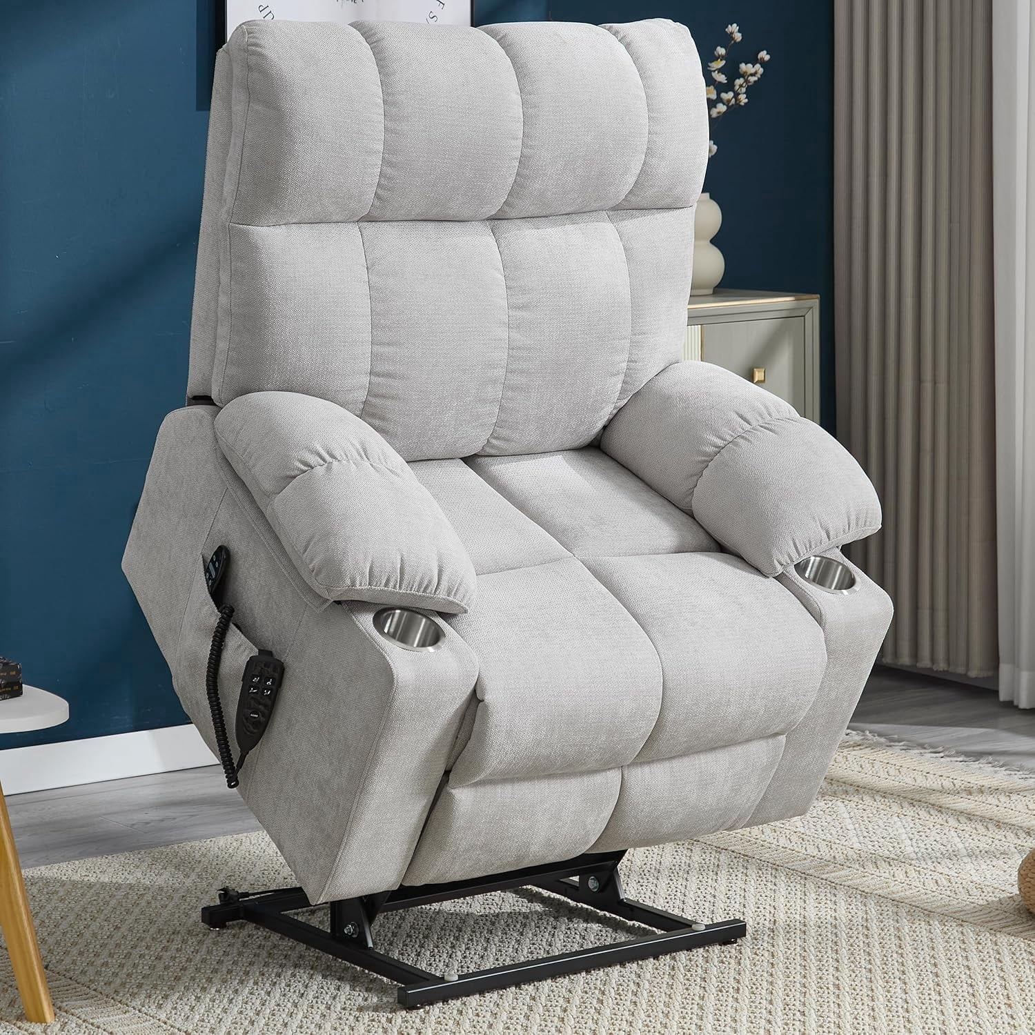 Dual Motor Power Lift Chairs for Elderly, Electric Lay Flat Recliner ...