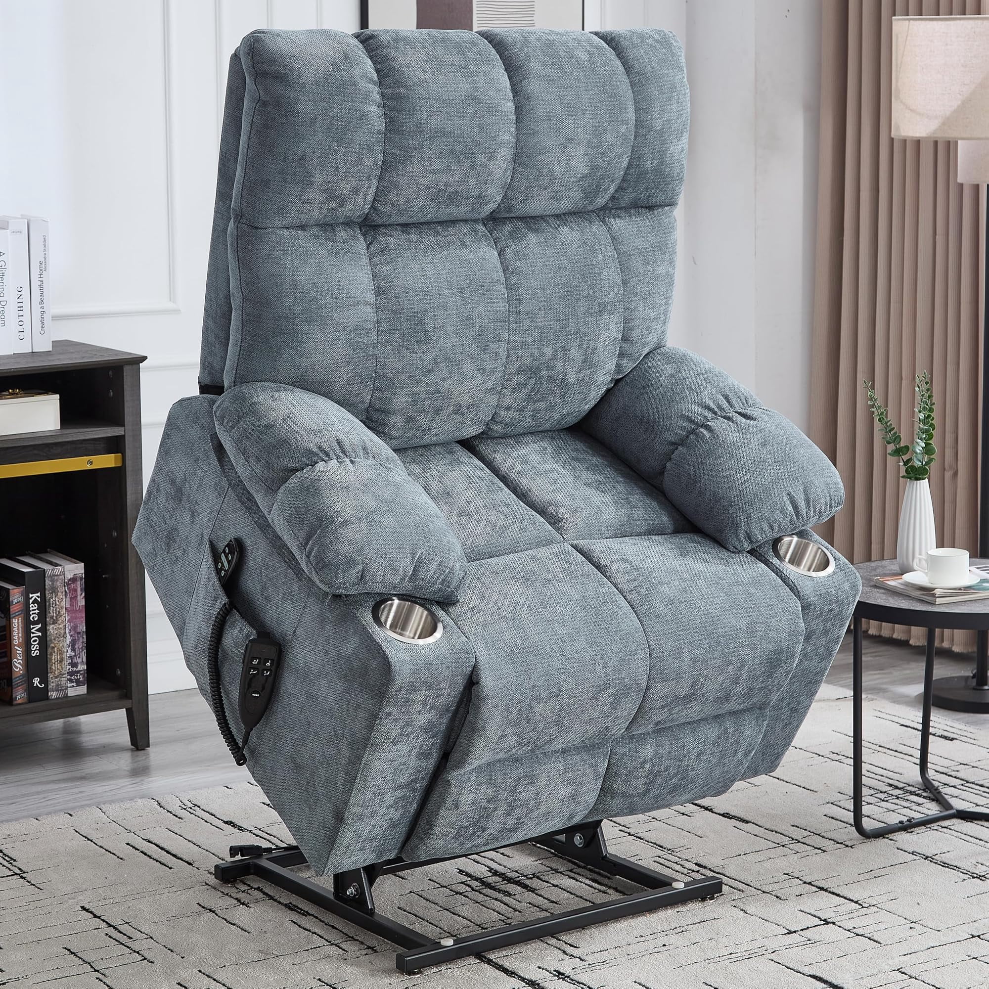 Dual Motor Power Lift Chairs for Elderly, Electric Lay Flat Recliner ...