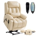 thumbnail image 1 of Dual Motor Power Lift Recliner Chair for Elderly, Infinite Position Lay Flat Lift Chair with Heat and Massage, Extended Footrest, USB Ports, Lumbar Pillow, Cup Holders, Beige, 1 of 10
