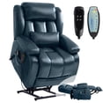 thumbnail image 1 of Dual Motor Power Lift Recliner Chair for Elderly, Infinite Position Lay Flat Lift Chair with Heat and Massage, Extended Footrest, USB Ports, Lumbar Pillow, Cup Holders, Bark Blue, 1 of 10