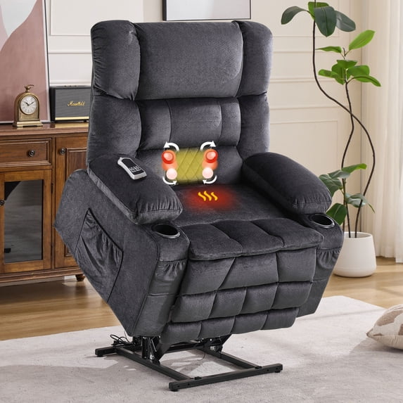 Dual Motor Power Lift Recliner Chair for Elderly, 180° Lay Flat Lift ...
