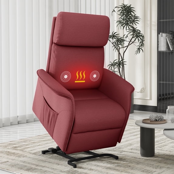 Dual Motor Power Lift Recliner Chair with Heat and Massage – Extra Wide Seat, Tall Backrest, 350lbs Capacity, Easy Setup for Seniors
