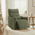 thumbnail image 1 of Spruce & Spring Dual-Motor Power Swivel Recliner with Lumbar Pillow for Nursery & Living Room, Moss Green, 1 of 8