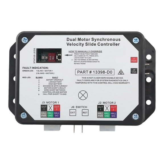 Dual Motor RV Slide Controller For Lippert V-Sync II In-Wall Slide-Outs 12V